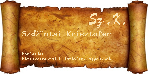 Szántai Krisztofer névjegykártya